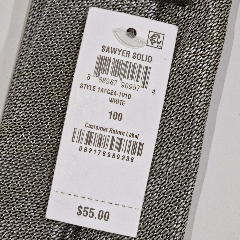 Alfani Tie Mens Gray Sawyer‎ Solid Textured Necktie NWT